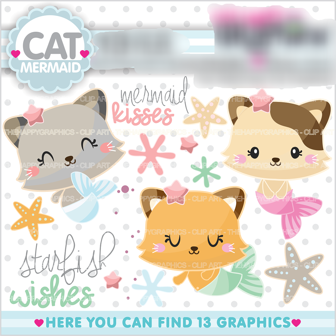 Kit Digital Gatinhas Sereias  1