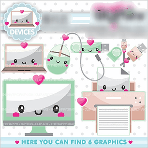 Kit Digital Dispositivos de Trabalho Fofinhos 