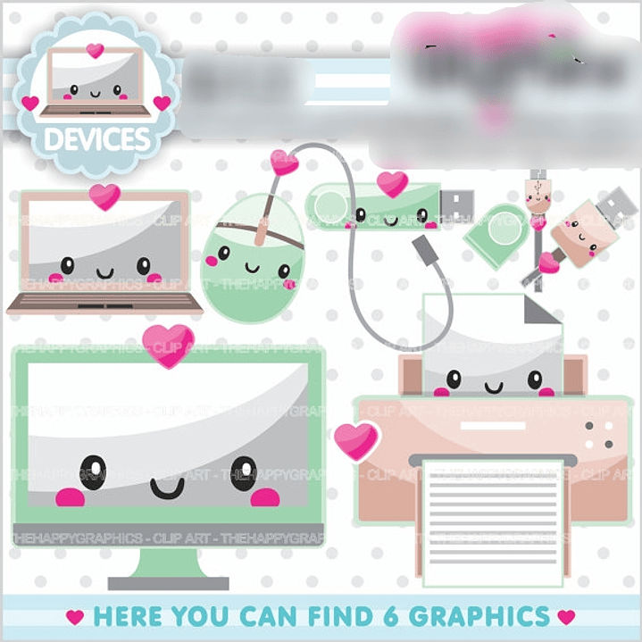 Kit Digital Dispositivos de Trabalho Fofinhos  1