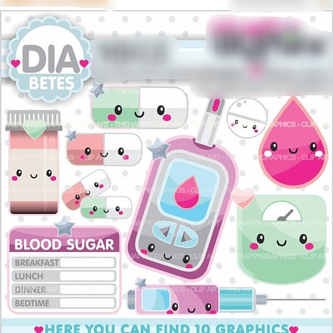 Kit Digital Medidor de Diabetes Fofinhos  1