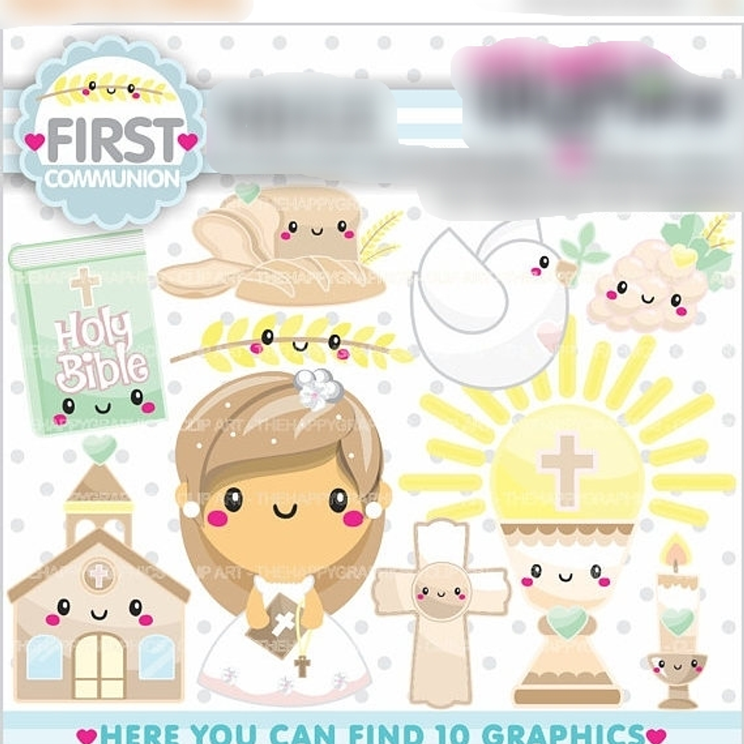 Kit Digital Primeira Comunhão Girl 1