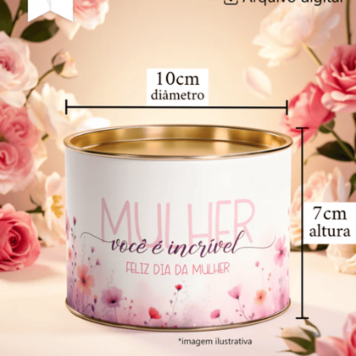 Arquivo Dia da Mulher Tubolatas 4 Tamanhos  4