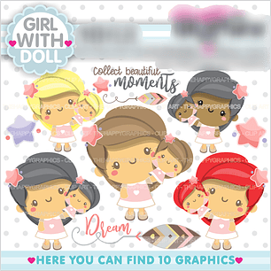 Kit Digital Menina Boneca 