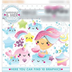 Kit Digital Sereia Fofinha 