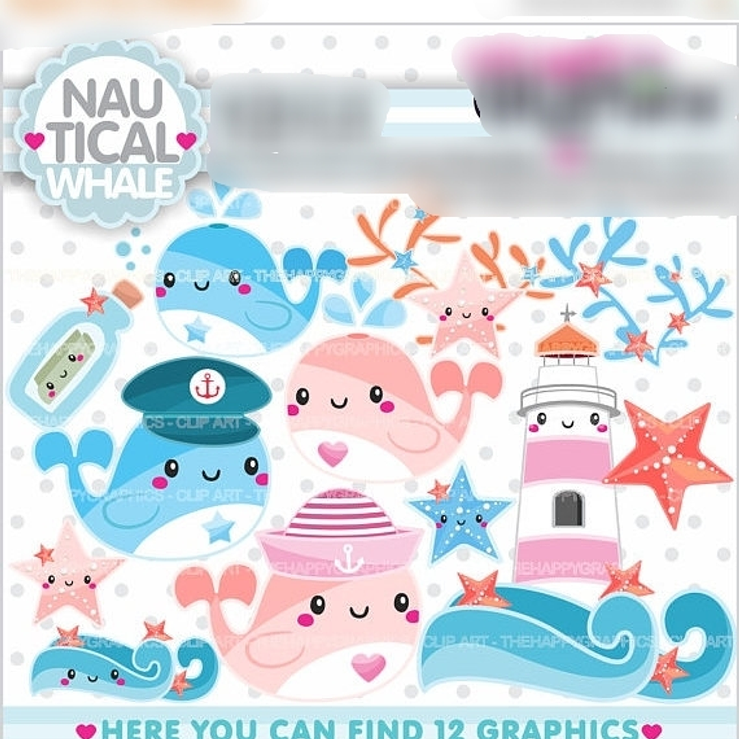 Kit Digital Baleias Fofinhas  1