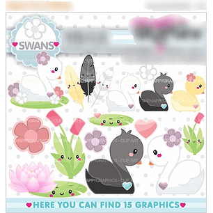 Kit Digital Cisnes Fofinhos 