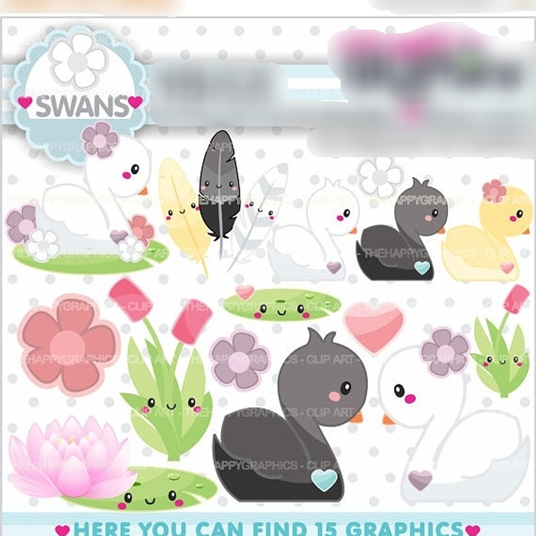 Kit Digital Cisnes Fofinhos  1