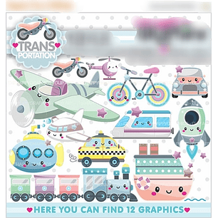 Kit Digital Transportes Fofinhos 