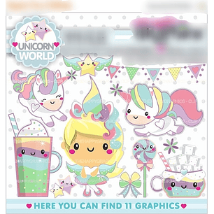 Kit Digital Unicornio Baby