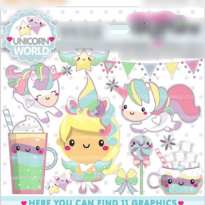 Kit Digital Unicornio Baby 1