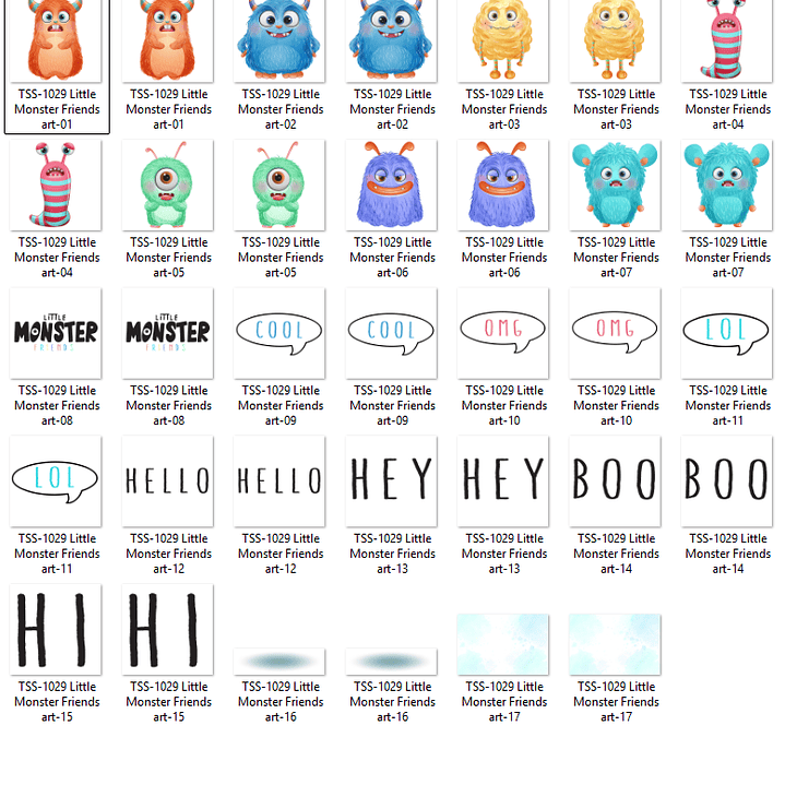 Kit Digital Monstrinhos Aquarela 2