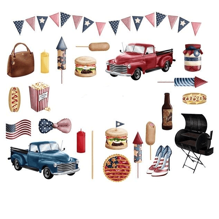 Kit Digital 4 de Julho Churrasco Viajem 1