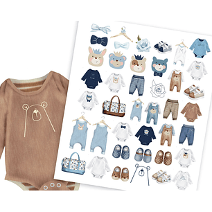 Kit Digital Roupinhas de Bebê Usinho Principe