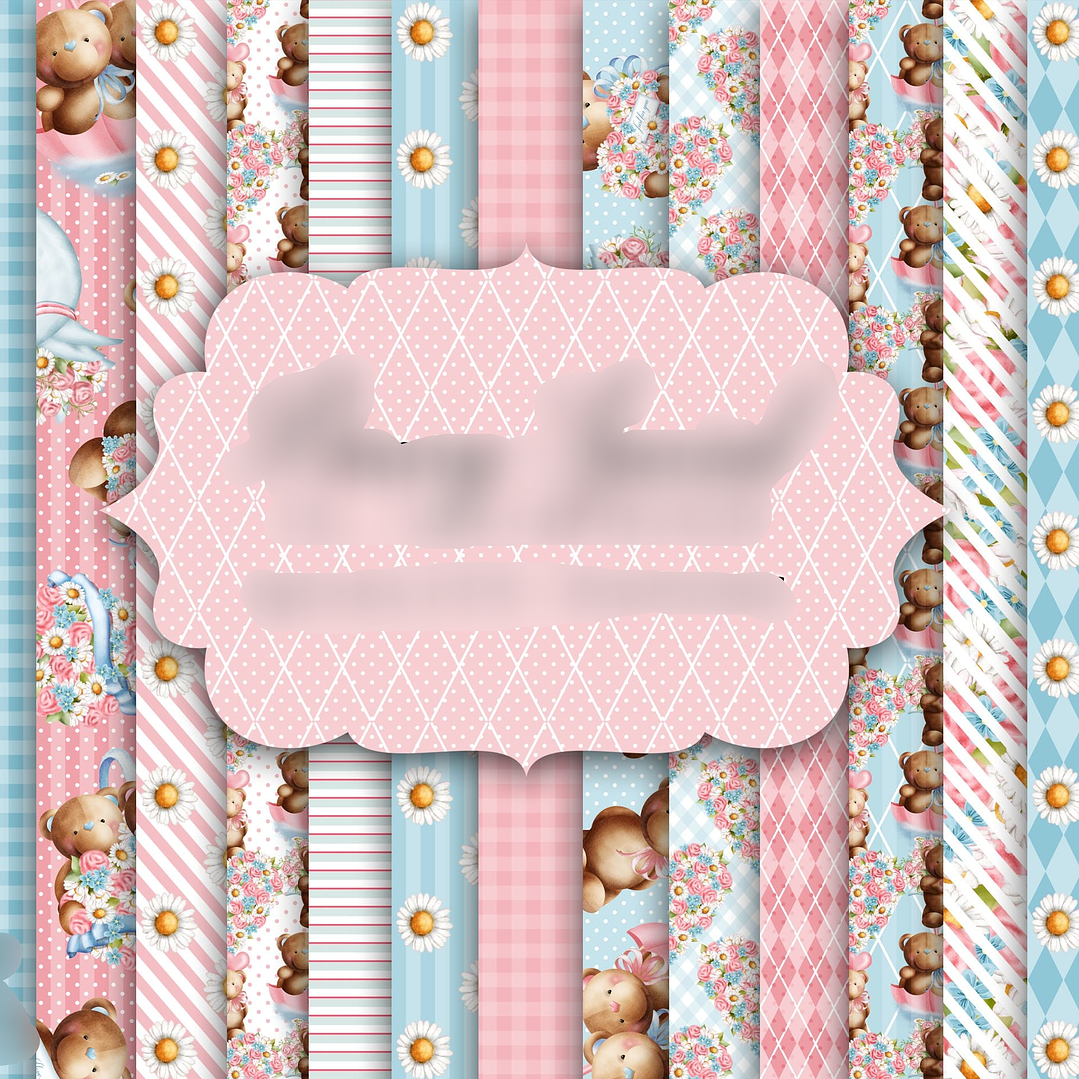 Kit Digital Papeis Ursinha Rosa  1