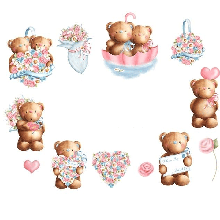 Kit Digital Ursinhos Romanticos  1