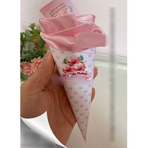 Arquivo Dia da Mulher Card Cone para Toca de Cetim