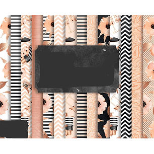 Kit Digital Papeis Flores 