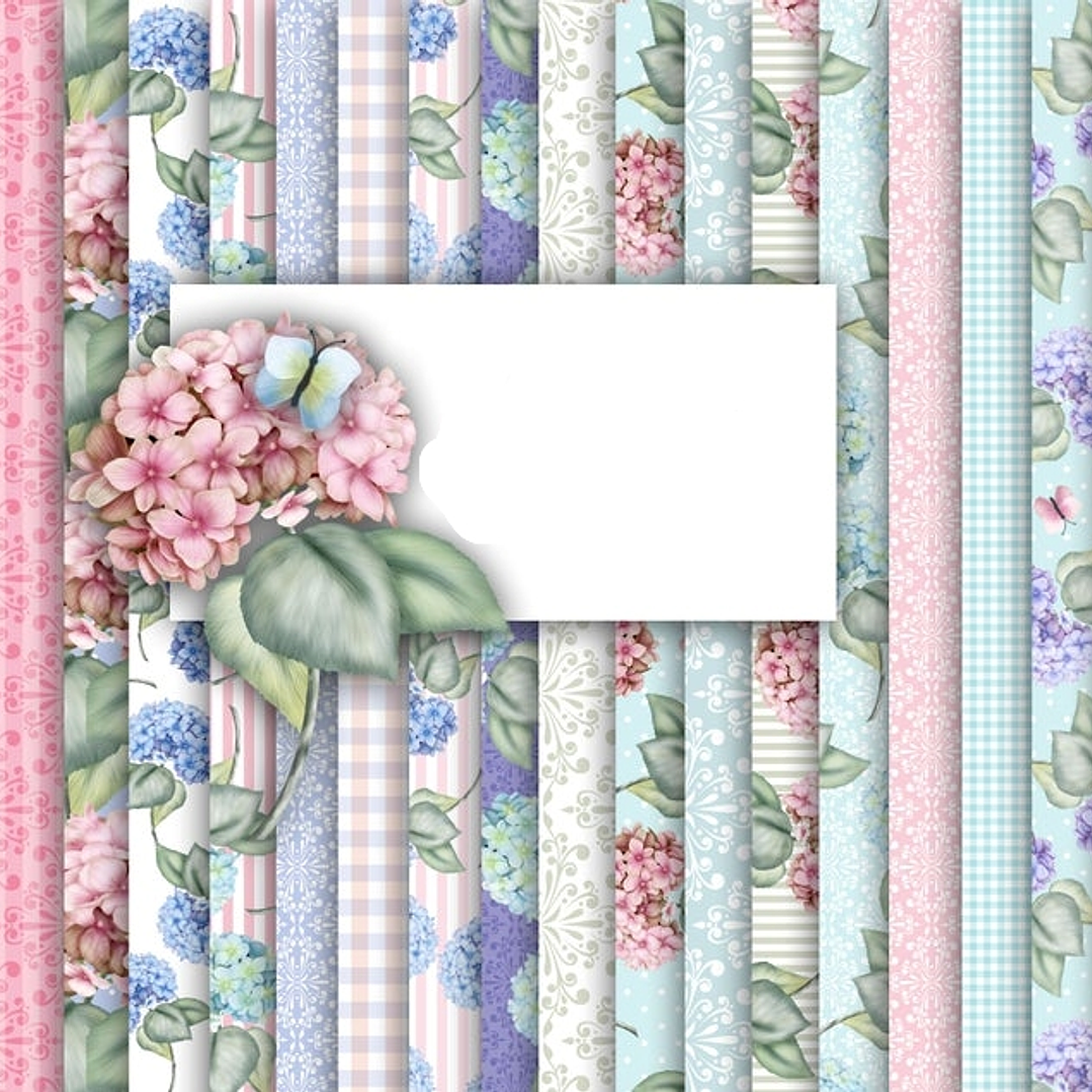 Kit Digital Papeis Rosas Floral  1