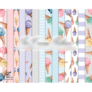 Kit Digital Papeis Sorvete 