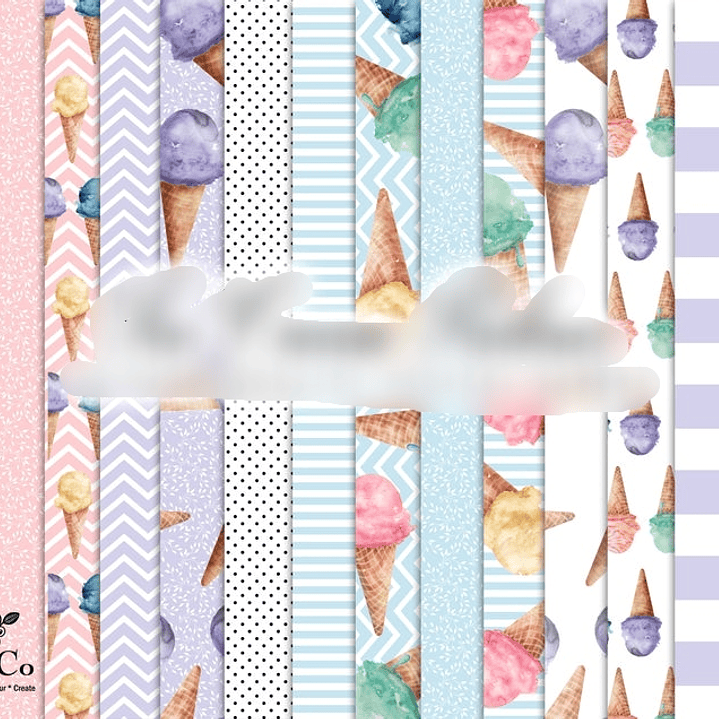 Kit Digital Papeis Sorvete  1