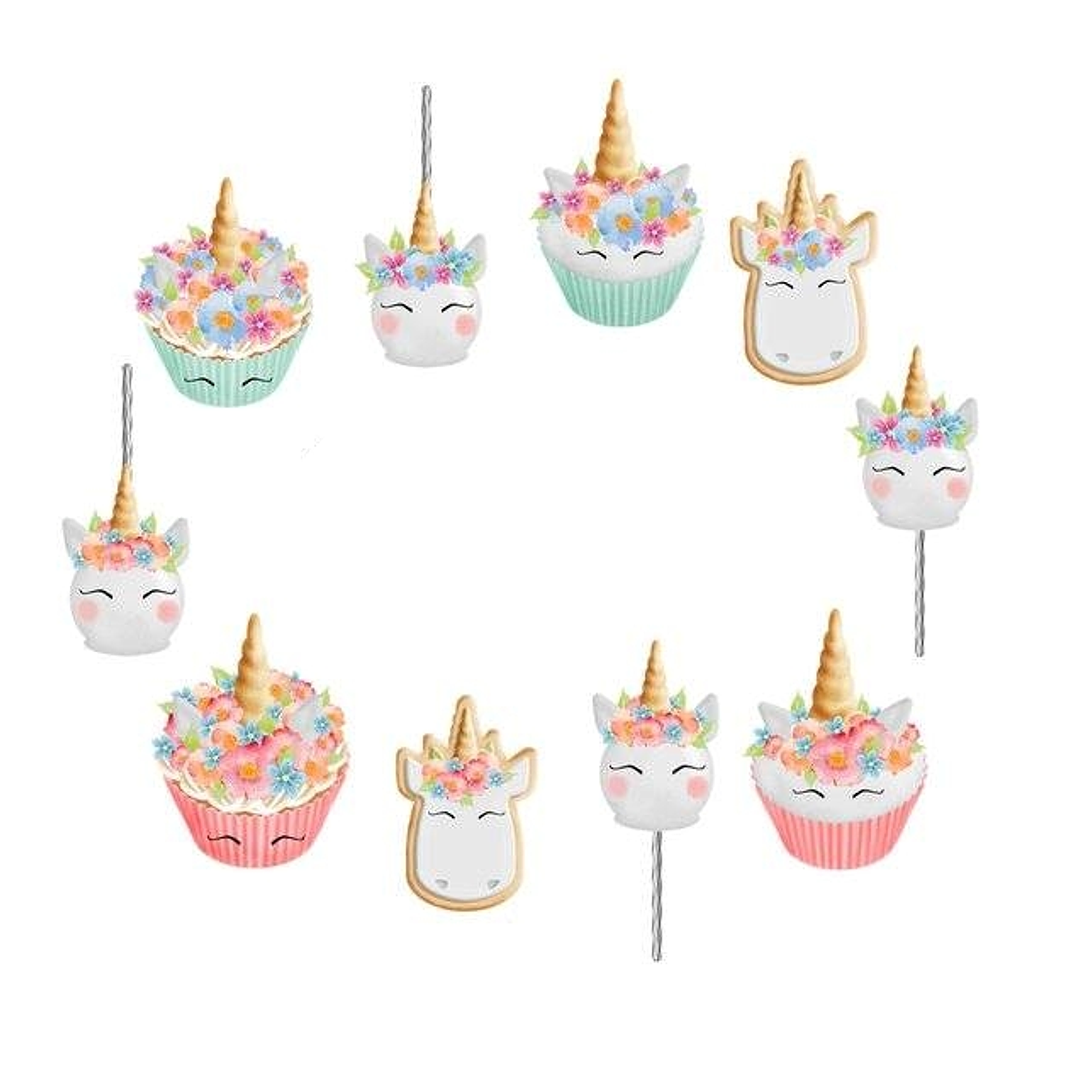 Kit Digital Cupcakes Unicórnio  1