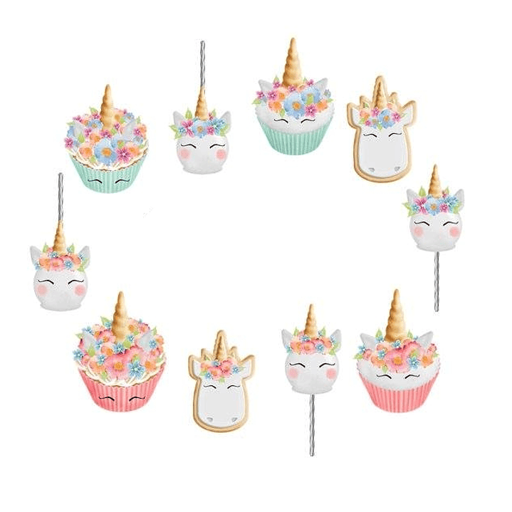 Kit Digital Cupcakes Unicórnio  1