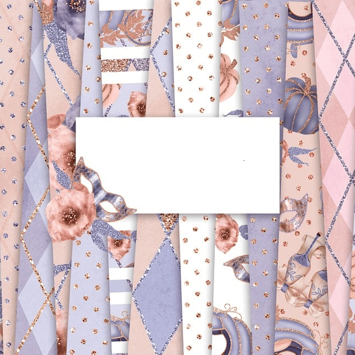 Kit Digital Papeis Flores Brilhosas Dourada  1