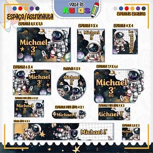 Arquivo Etiqueta Escolar Espaço Astronauta