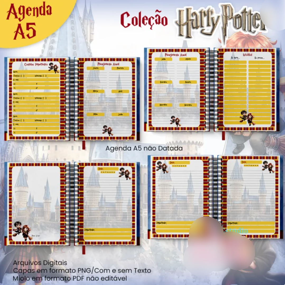 Arquivo Agenda A5 Não Datada Coleção Harry Potter 2026 2