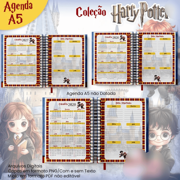 Arquivo Agenda A5 Não Datada Coleção Harry Potter 2026 3