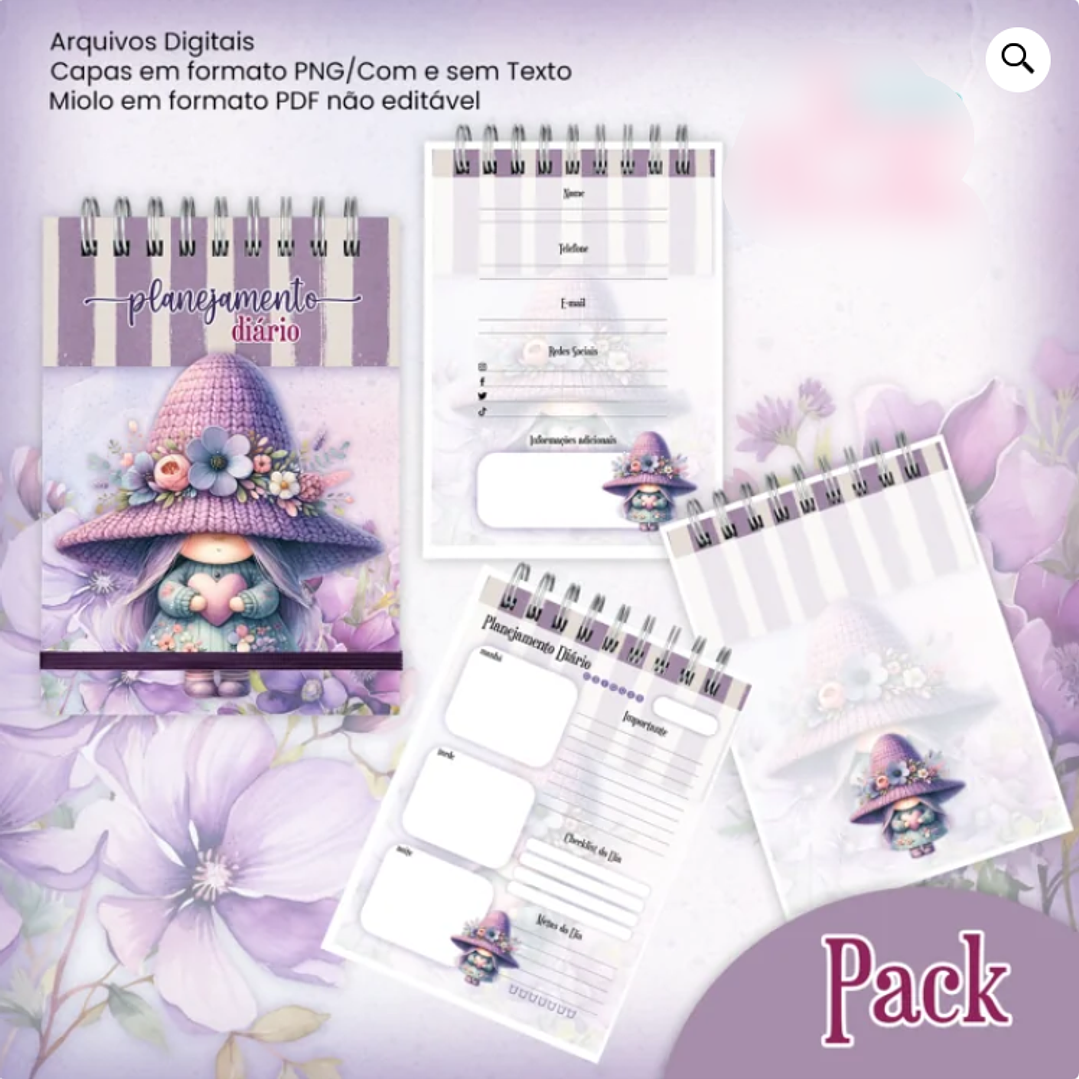 Arquivo Pack Gnomo Jardim Roxo 2026 2