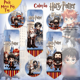 Arquivo Pack Marca Páginas e Tags Coleção Harry Potter 2026