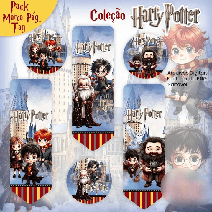 Arquivo Pack Marca Páginas e Tags Coleção Harry Potter 2026 1