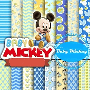 Kit Digital Mickey Baby Azul 
