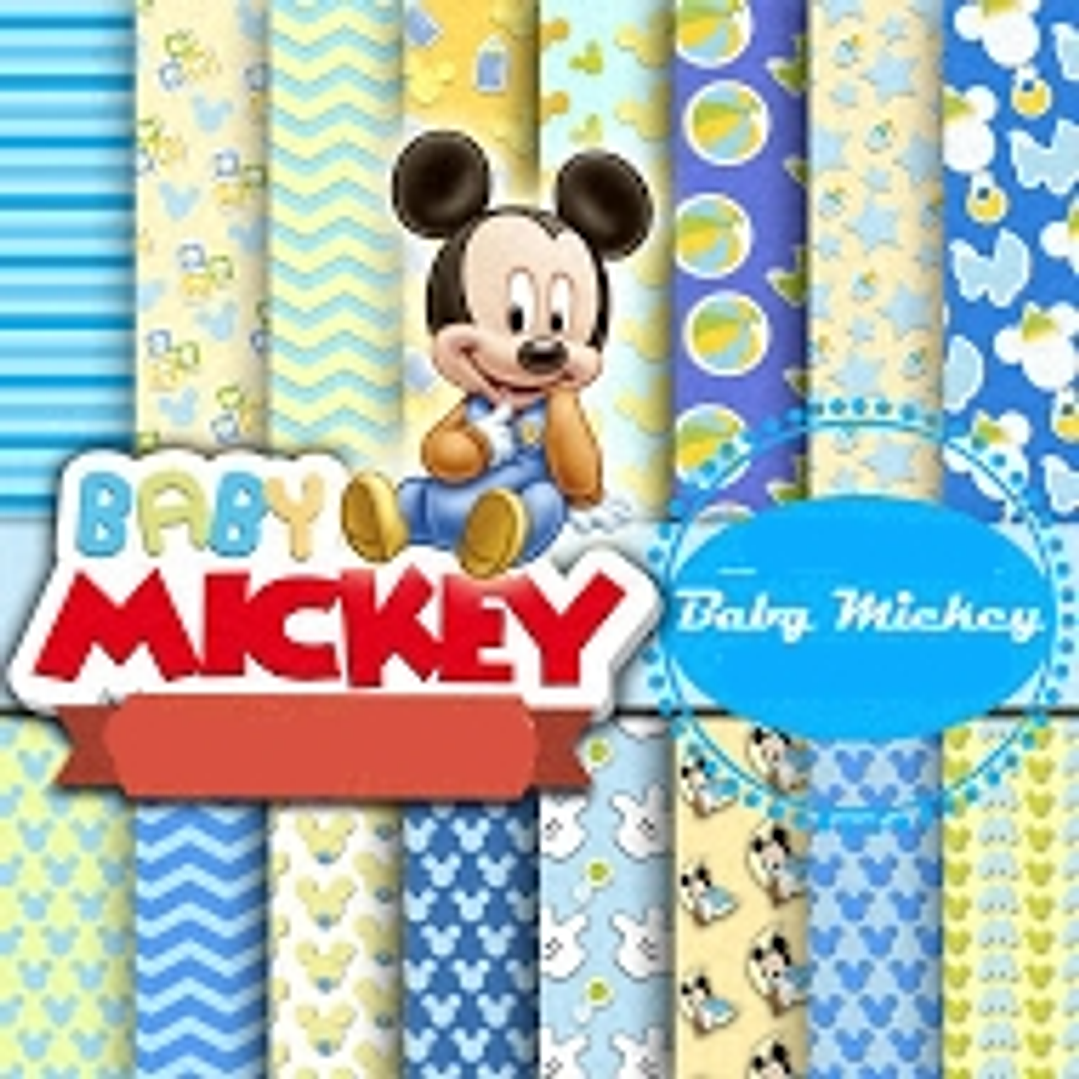 Kit Digital Mickey Baby Azul  1