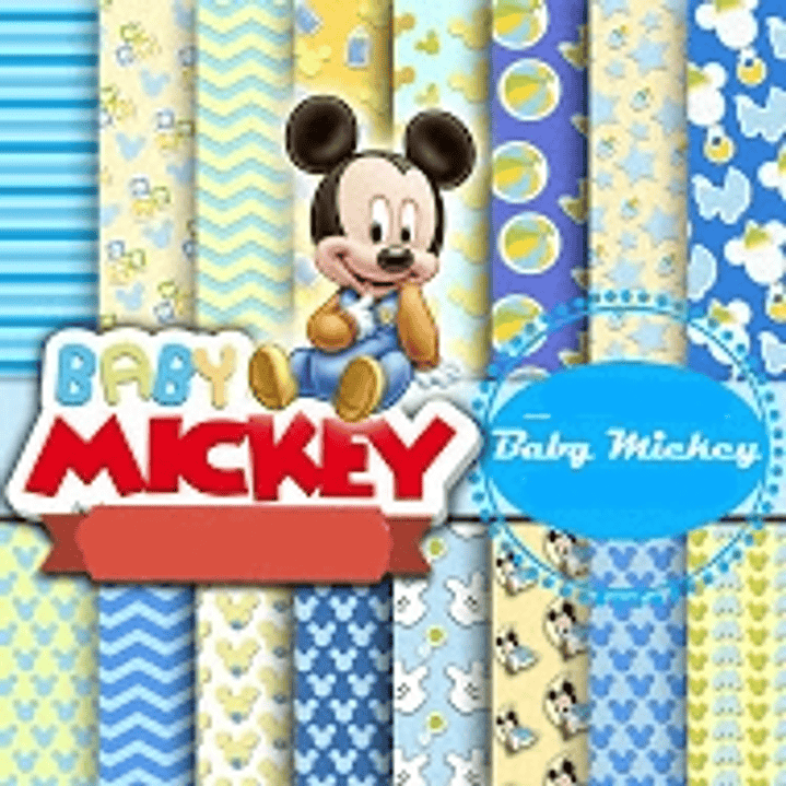 Kit Digital Mickey Baby Azul  1