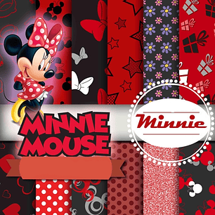Kit Digital Minnie Mouse Vermelha 