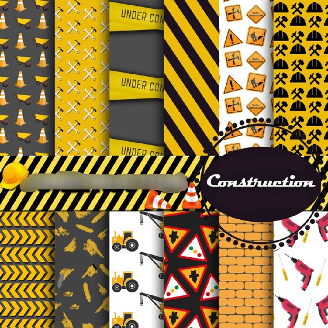 Kit Digital Papeis Tratores Construção  1