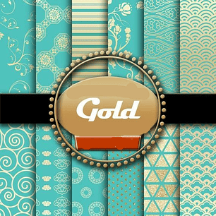 Kit Digital Papeis Coleção Ouro 