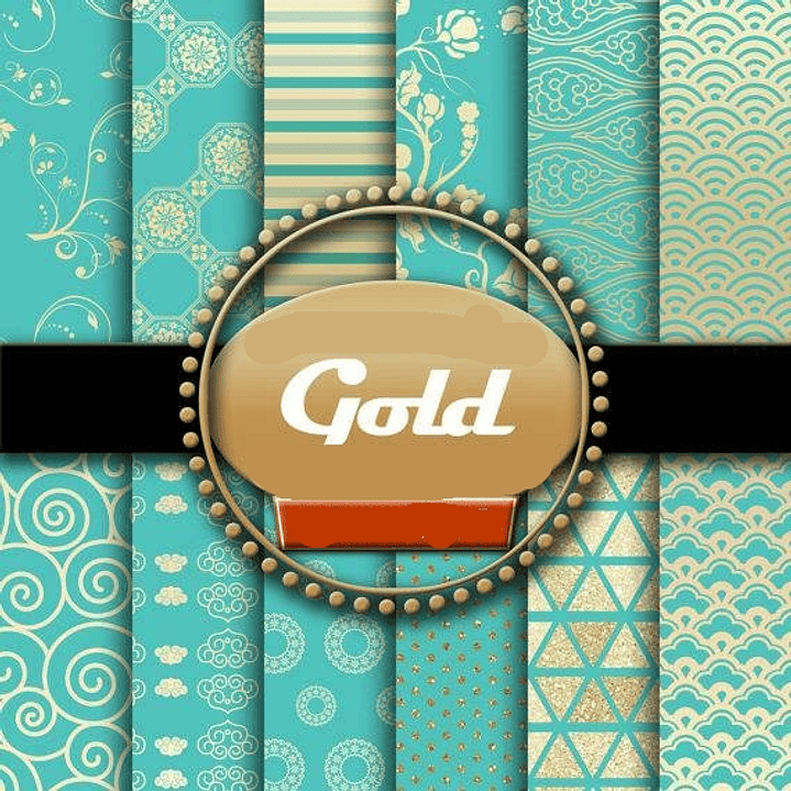 Kit Digital Papeis Coleção Ouro  1