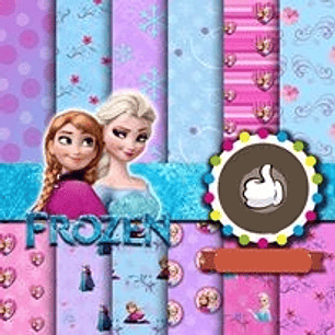 Kit Digital Papeis Frozen Ana e Elsa 