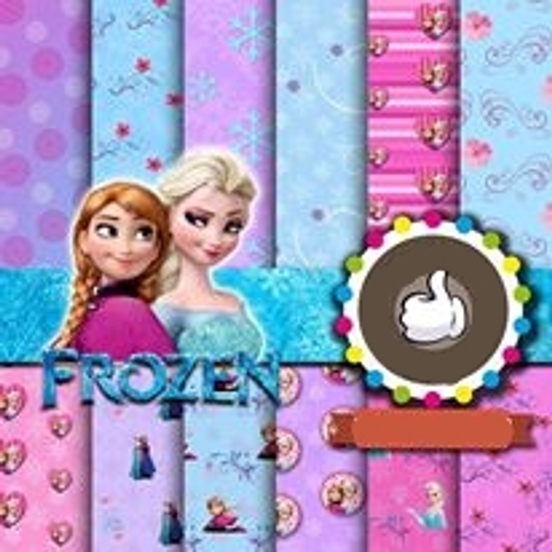 Kit Digital Papeis Frozen Ana e Elsa  1