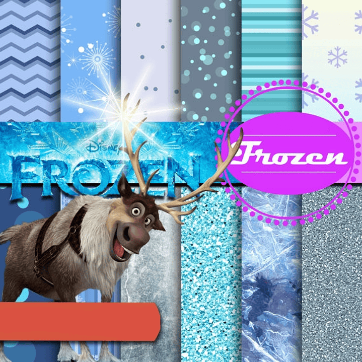 Kit Digital Papeis Frozen  1