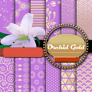 Kit Digital Papeis Flores Orquidia 