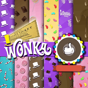 Kit Digital Papeis Fabrica de Chocolate 