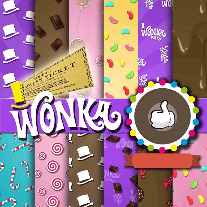 Kit Digital Papeis Fabrica de Chocolate  1