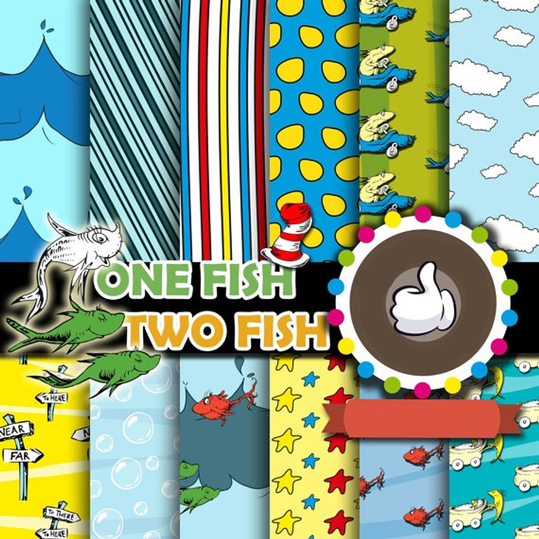 Kit Digital Papeis Peixinhos  1