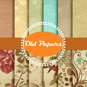 Kit Digital Papeis Flores Cores Velhas 