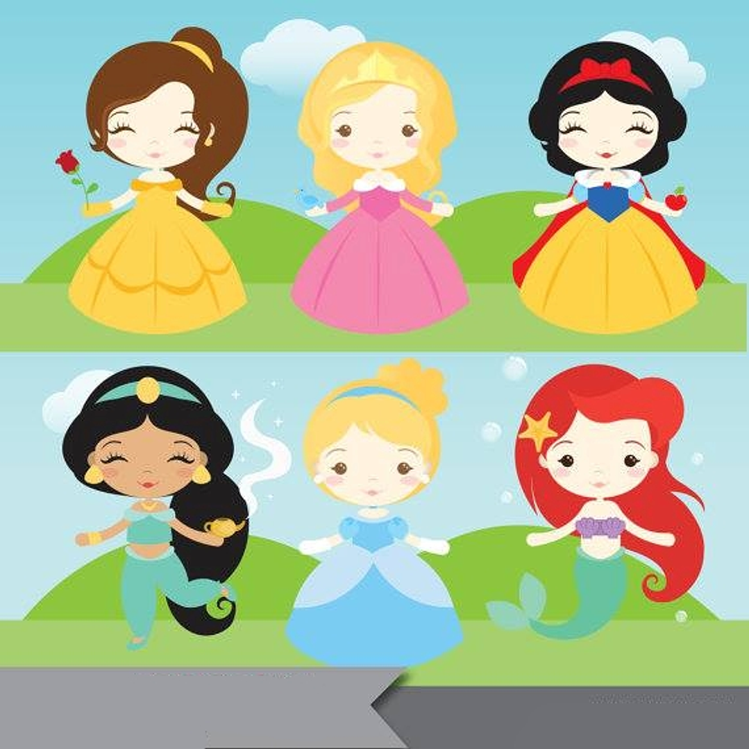 Kit Digital Pequenas Princesas da Disney  1