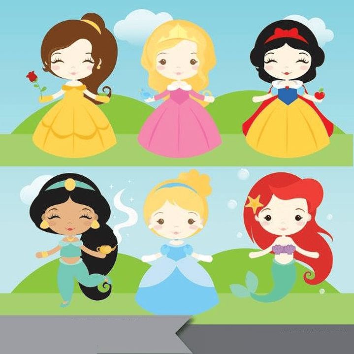 Kit Digital Pequenas Princesas da Disney  1